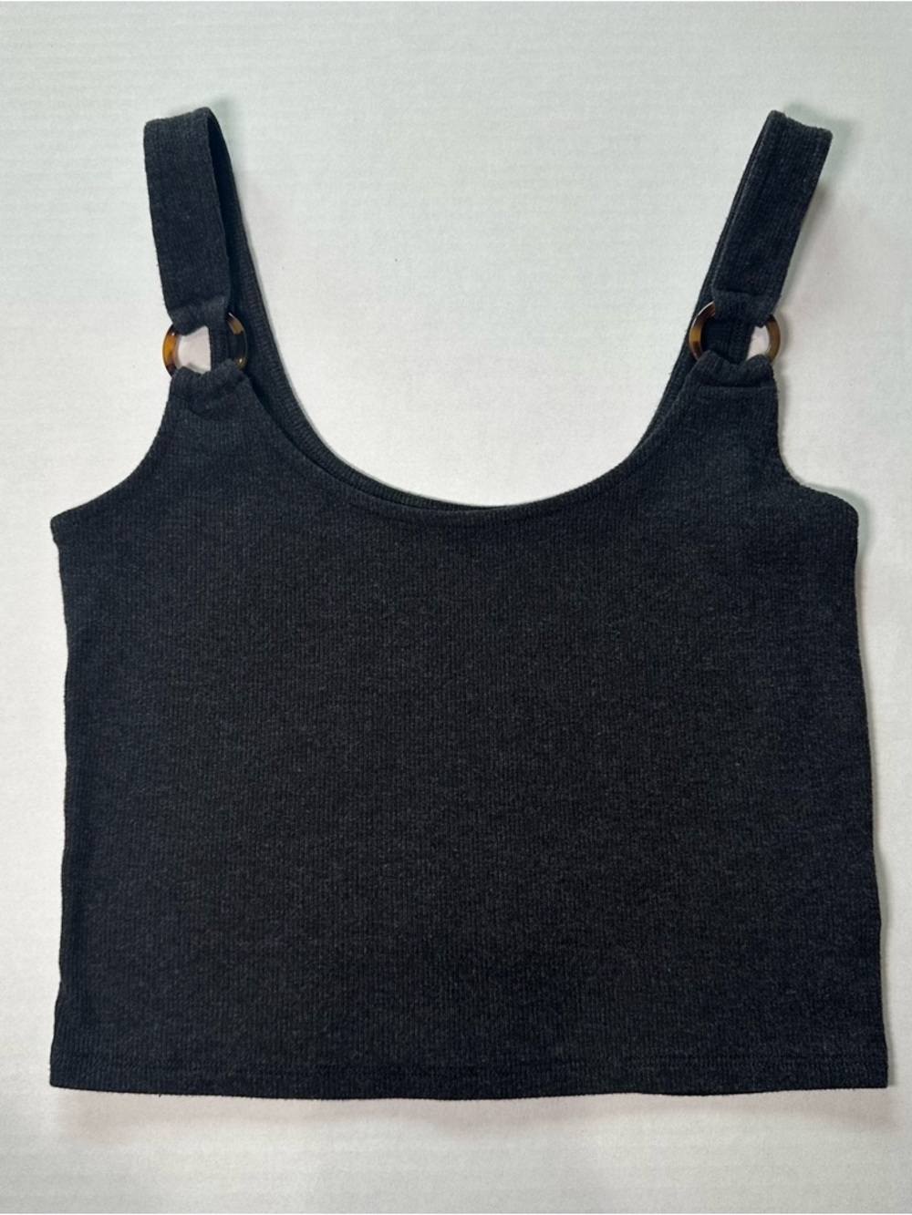 American Eagle Knit Crop Tank Top Ring Strap Detail Coastal Beachy Boho Summer
